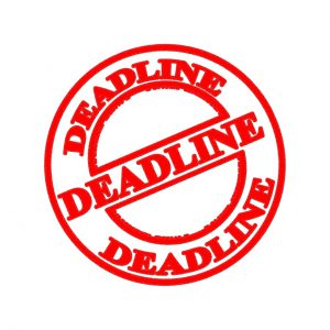 a red circle with the word deadline inside of it multiple times around