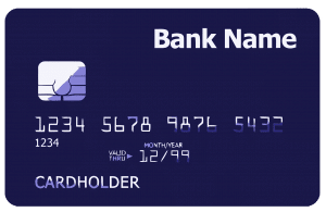blue bank card