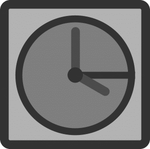 illustration of a gray clock without numbers