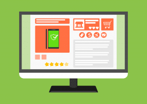 illustration of a website with a shield and checkmark on a cellphone 