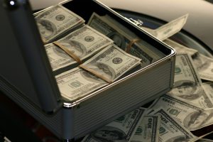a case full of hundred dollar bills