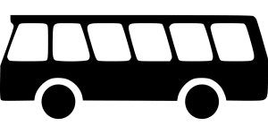 illustration of a black bus