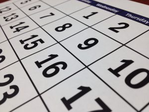 zoomed in picture of a calendar month 