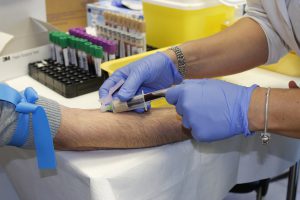 person getting their blood taken
