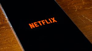 Netflix logo on a phone screen