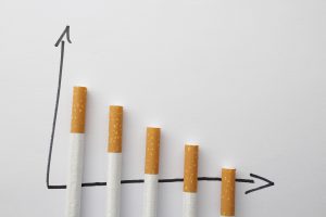 cigarettes placed next to each other going downward on s graph