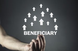 beneficiary written with arrows pointing upwards