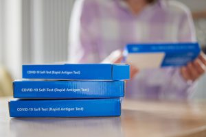 covid test kits on a table