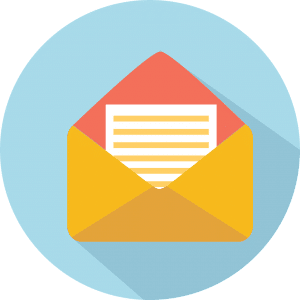 illustration of an envelope with a letter coming out of it