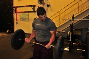 man lifting weight