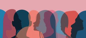 silhouettes of people with different colors