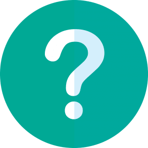 white question mark in a green circle