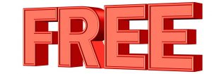 the word free written in red