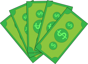 illustration of green dollar bills