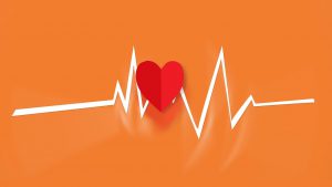 heart beat with a heart in the middle
