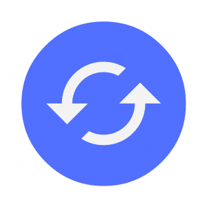 blue button with the refresh icon