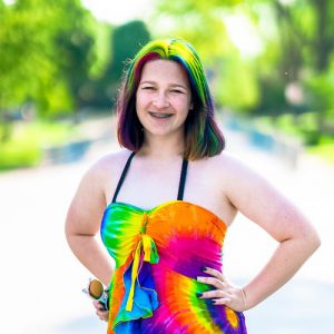 picture of Molly Pinta in a tie dye shirt