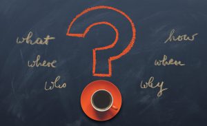 question mark with who, what, where, why around it