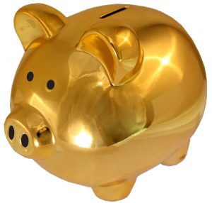 gold piggy bank