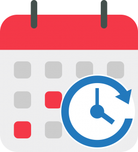 calendar with a clock next to it