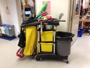 janitor cart in an office