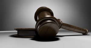 gavel on a table
