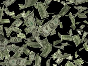 hundred dollar bills floating around