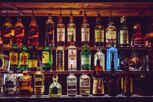 bar with bottles