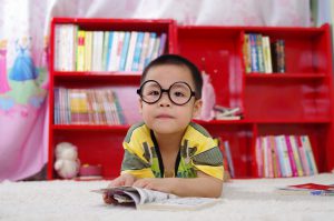 little boy at school