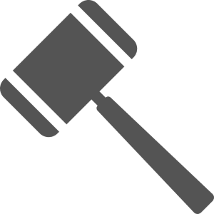 gray illustration of a gavel