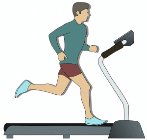 illustration of a man running on a treadmill