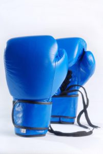 blue boxing gloves