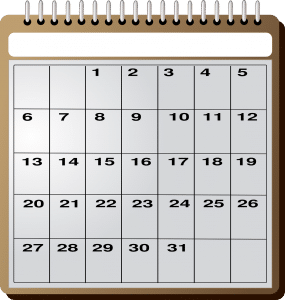 calendar with 31 days