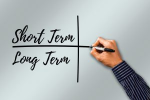 short term and long term written on a board