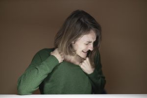 agitated woman
