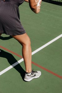 court with racket