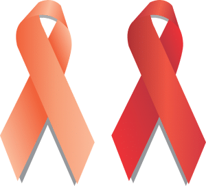 orange-red ribbons