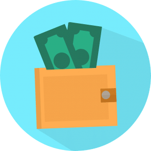 illustration of money sticking out of a wallet