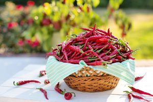 chili peppers in a bowl