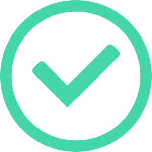 green check mark in a green circle