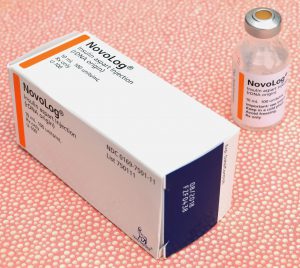 insulin novolog box next to the vile 