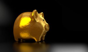 gold piggy bank
