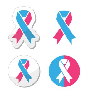 pink and blue ribbon