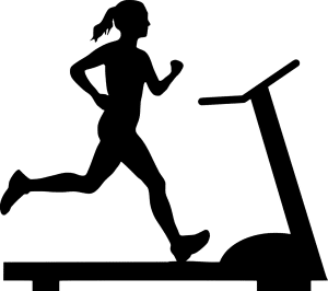 illustration of a woman running on a treadmill