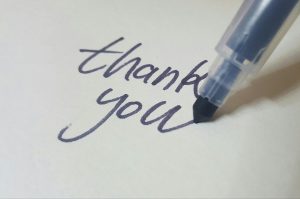 thank you written with sharpie