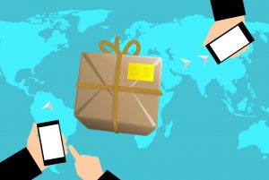 cell phones with a package in the middle
