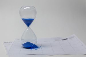 hourglass on a calendar
