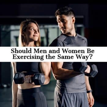 picture of a man and woman standing side by side each holding a weight