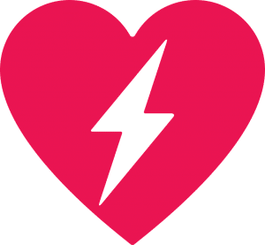 heart wih lightning bolt in the middle