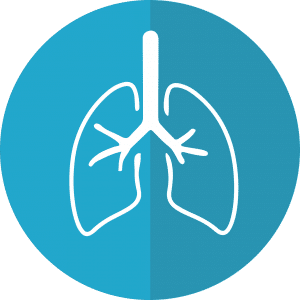illustration of a lung ontop of a blue circle